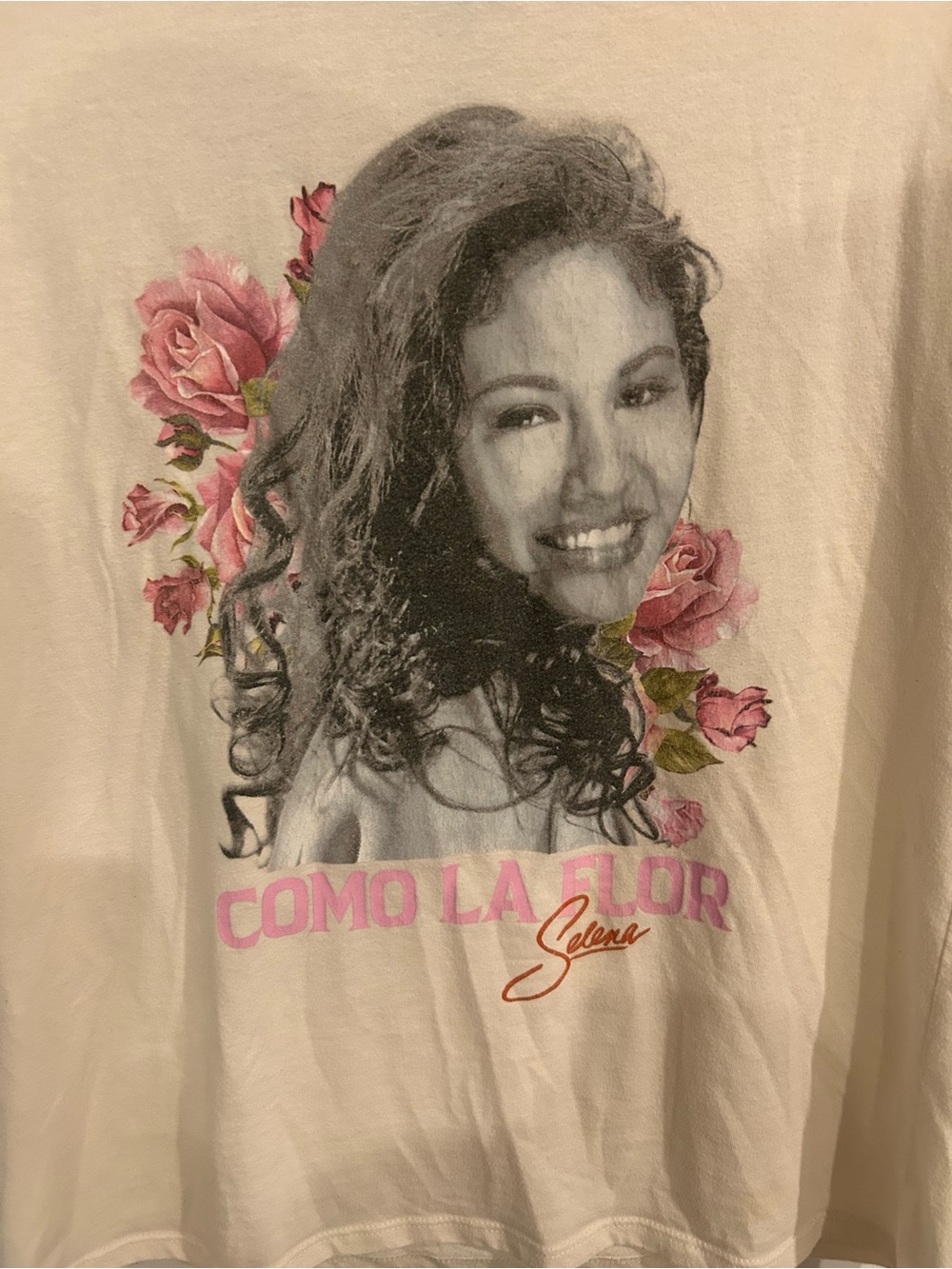Selena 'Como La Flor' Graphic Tee - Pink Floral Print